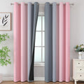 Pink and Grey Ombre Blackout Curtains 102 in - Full Room Darkening
