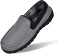 Mens Moccasins Slippers with Memory Foam Hard Sole - Cozy Indoor