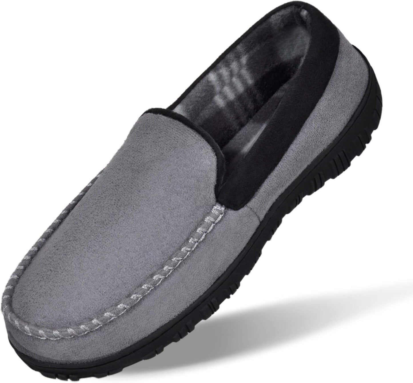 MIXIN Mens Moccasins Slippers with Warm Memory Foam Comfort