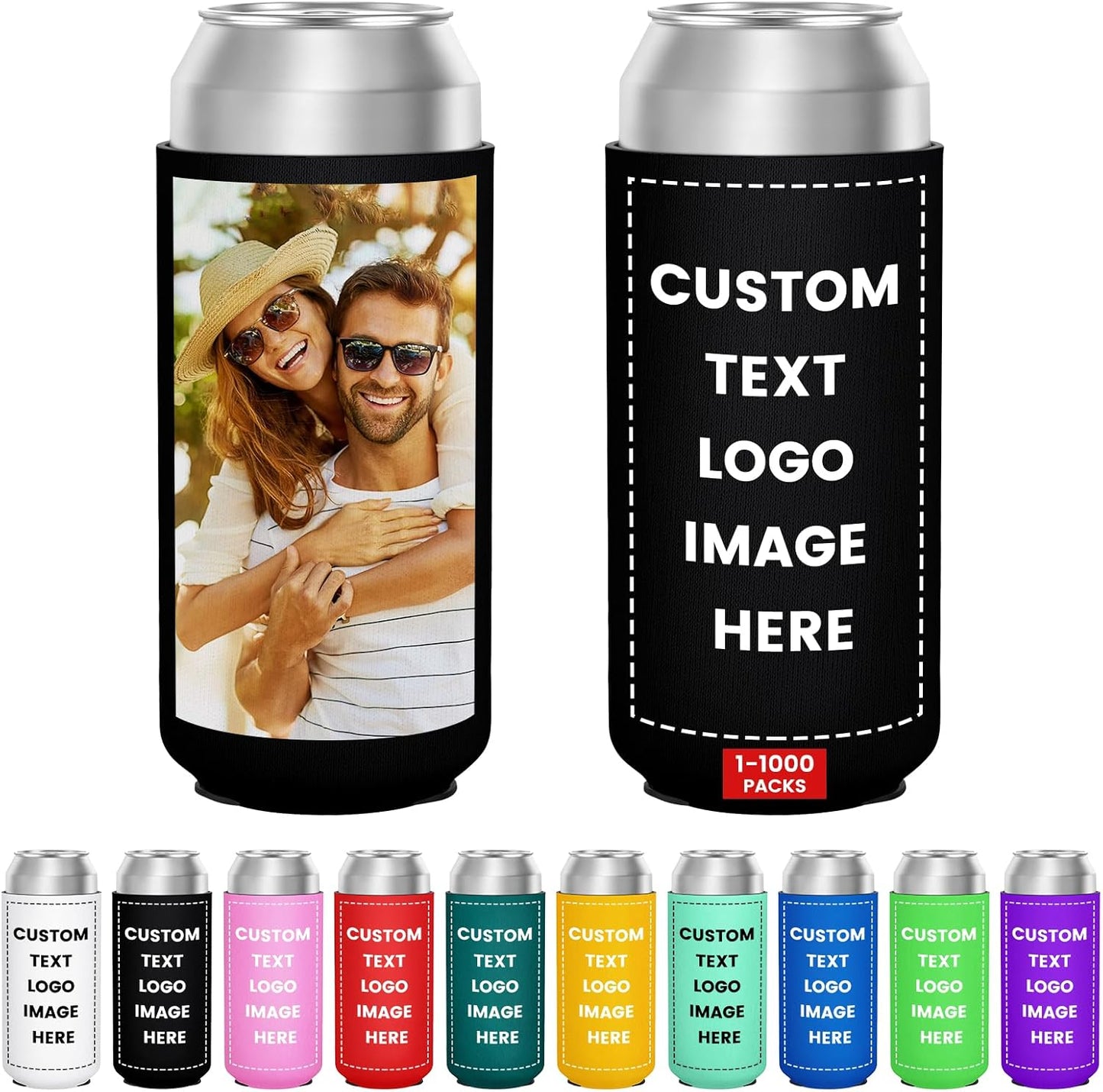 Custom Can Cooler Bulk 250 Pack for Parties and Events