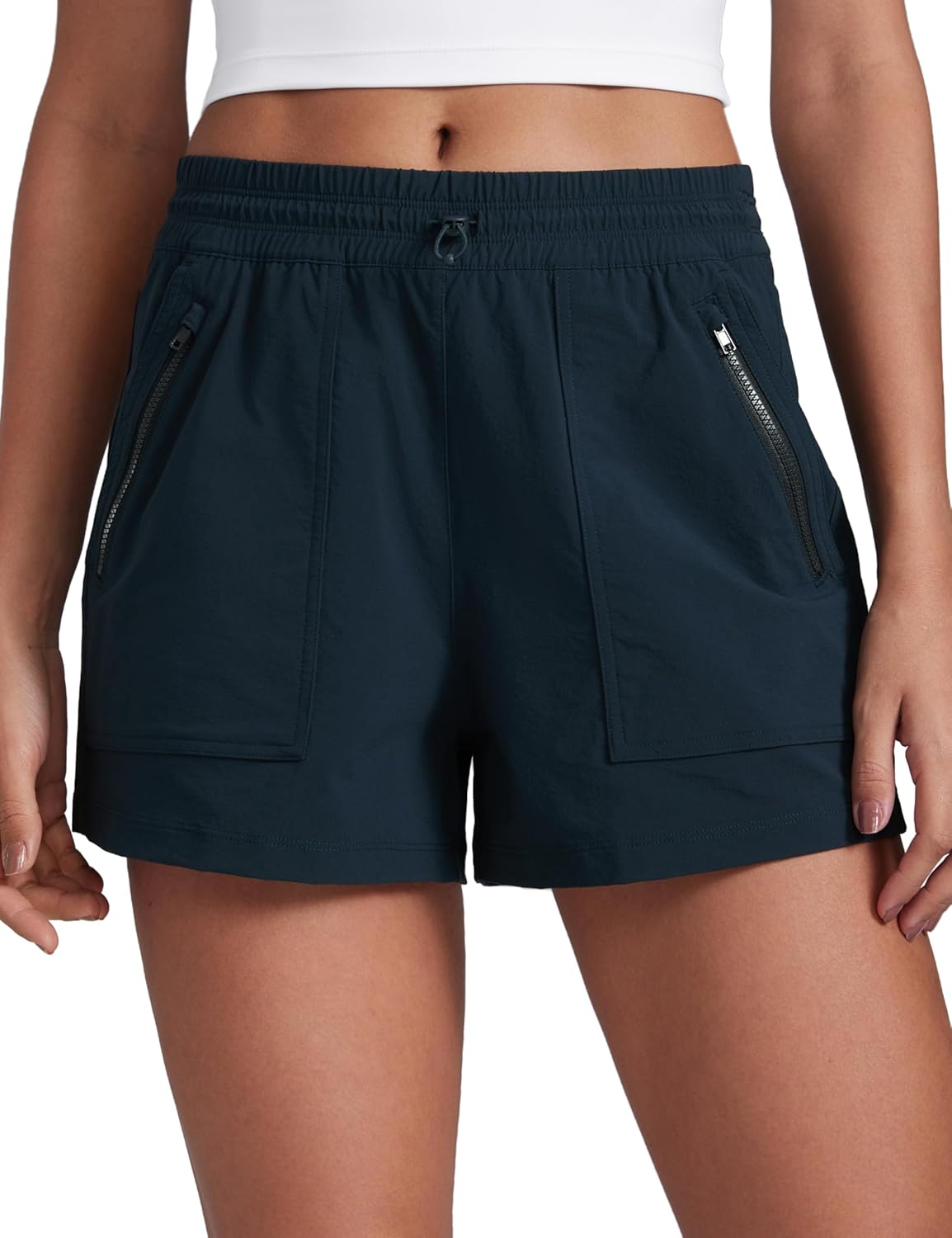 CRZ YOGA Stretch Hiking Shorts for Women with Zip Pockets