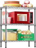 IZEUK 3-Tier Heavy Duty Steel Storage Shelves - Sturdy Pantry Rack