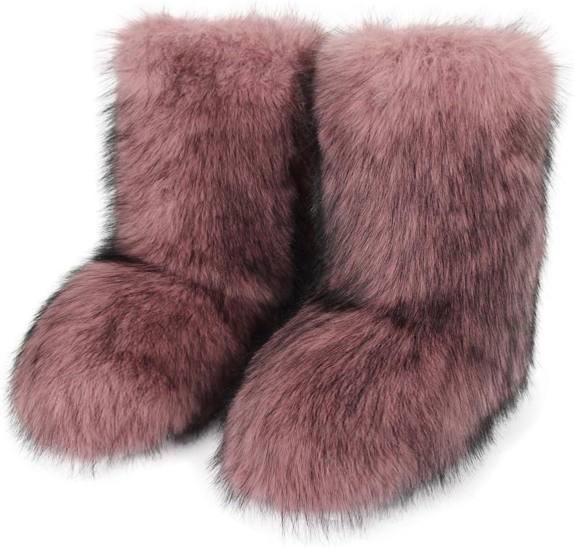 Eosxrp Furry Faux Fur Boots for Women - Warm Winter Comfort