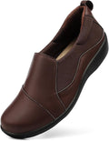 Womens Comfort Leather Loafers Cute Casual Slip On Lightweight Walking