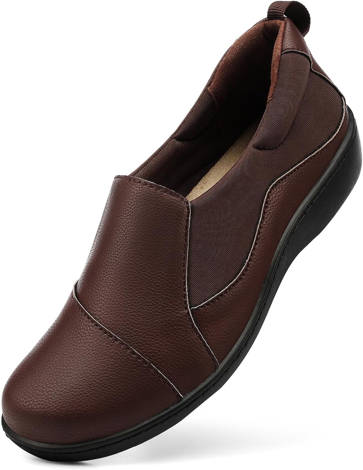 Women's Comfort Leather Loafers Cute Casual Slip On Flats