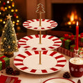 Christmas 3 Tier Cake Stand 10, 9 and 7in Red and White Striped