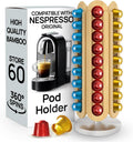 Ibyx 60-Capsule Nespresso Pod Holder 360 Rotating Stand - Space-Saving