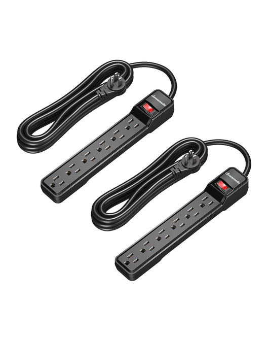 DEWENWILS 2-Pack Power Strip Surge Protector with 15 Ft Cord