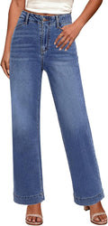 Wide Leg Jeans High Waisted Women - Classic Stretchy Trouser Fit