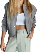 Tankaneo Womens Cropped Bomber Jacket Wool Blend Varsity - Casual Chic