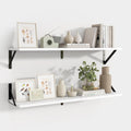 Axeman White Floating Shelves 32 in - Deep Rustic Wall Shelves