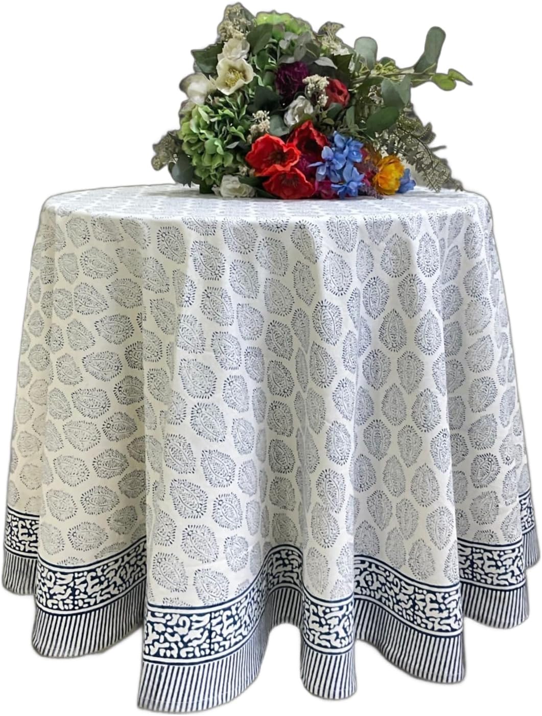 ATOSII Amalfi 90 Inch Round Cotton Tablecloth for All Occasions