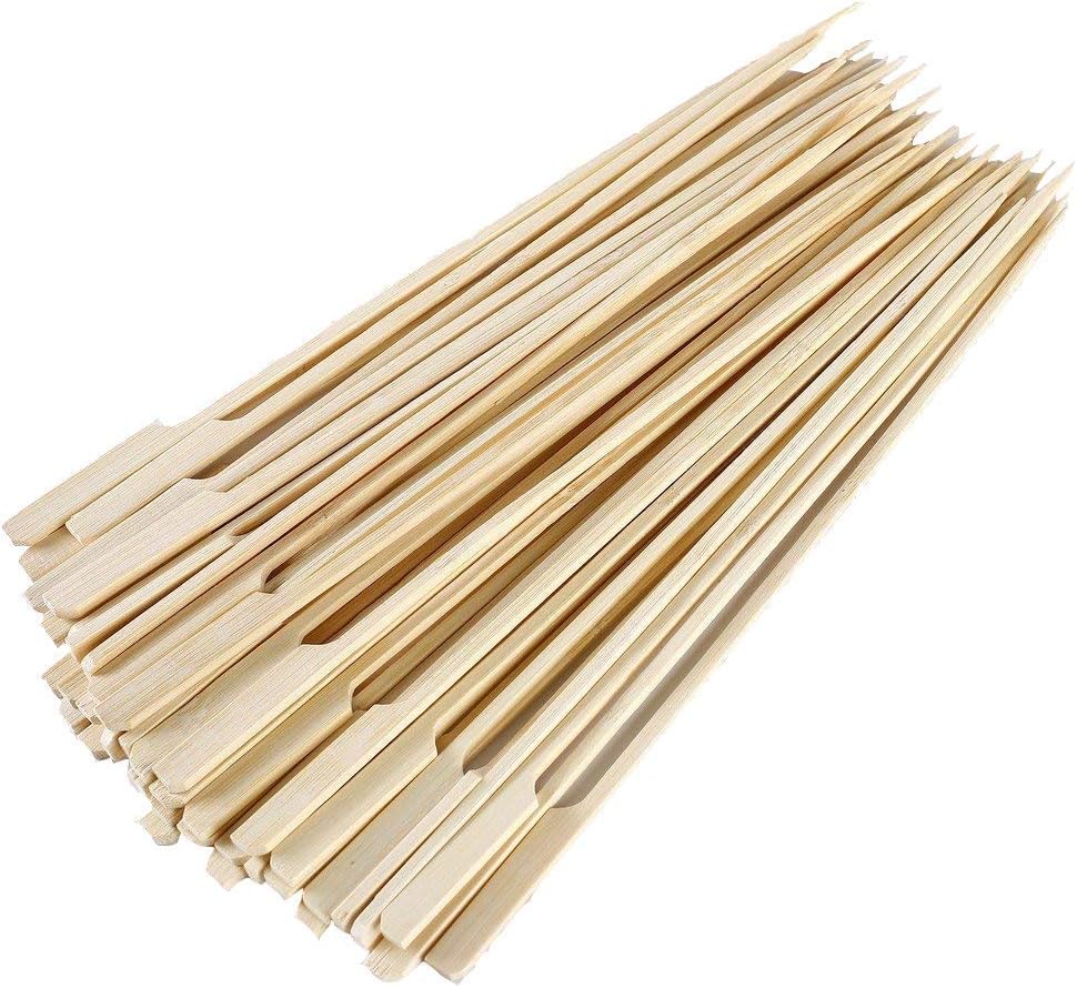 100 Bamboo Paddle Skewers: Perfect BBQ Grilling Companion