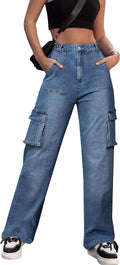 Women High Waisted Cargo Pants Wide Leg Casual Pants - Versatile 6