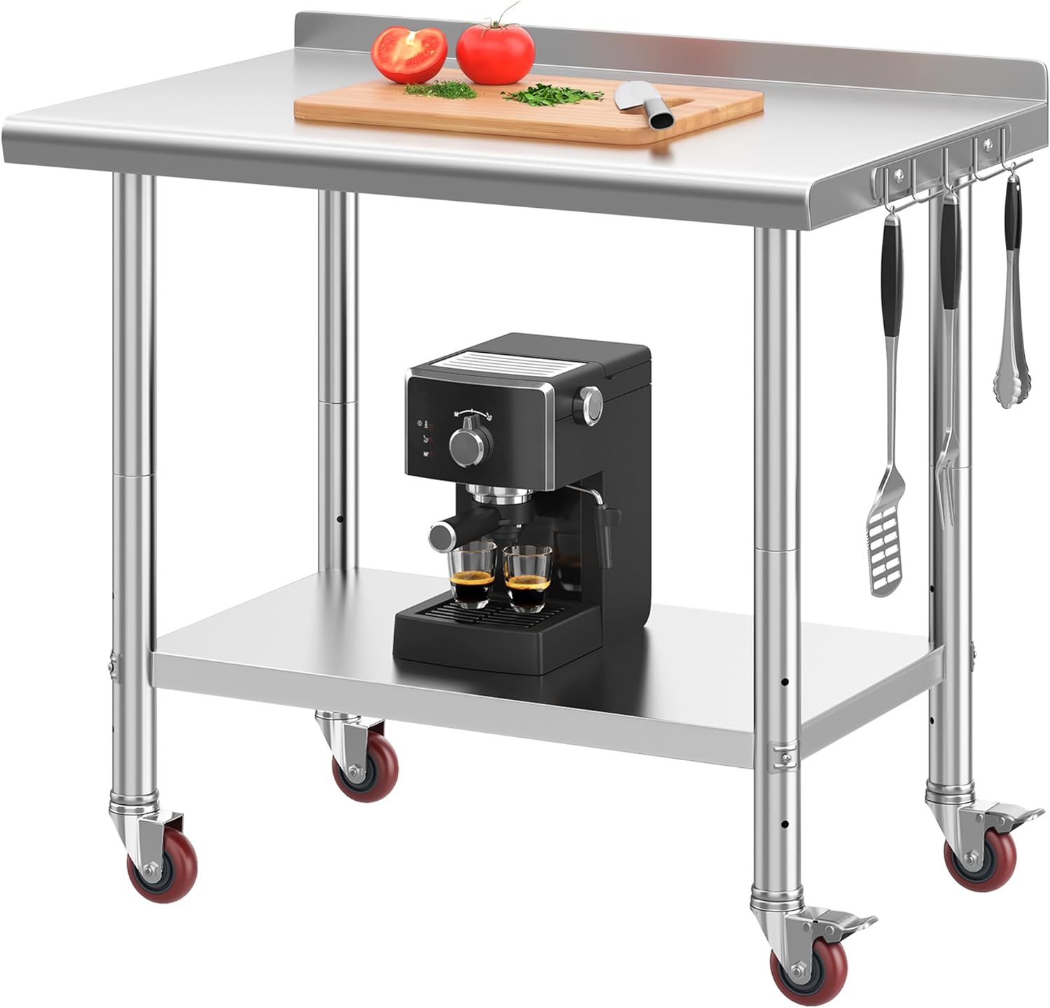 YITAHOME Stainless Steel Table with Wheels for Versatile Use