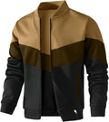 Mens Lightweight Color Block Bomber Jacket - Casual Varsity Fit
