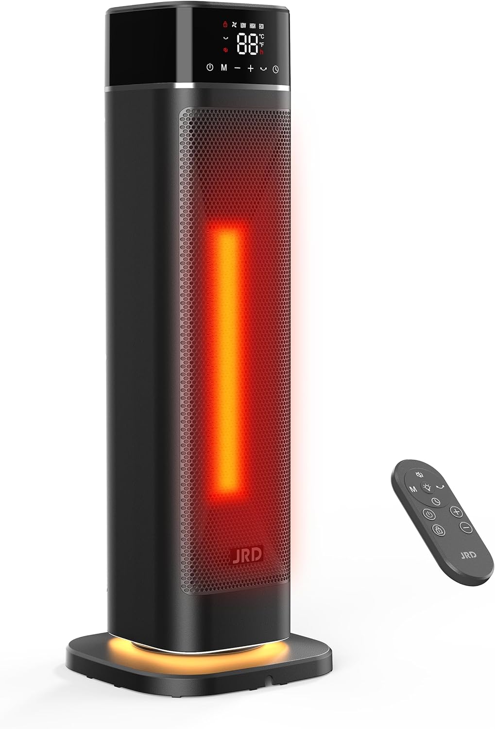 JRD Fast Heating Space Heater: Remote Control, Night Light, 80 Oscillation