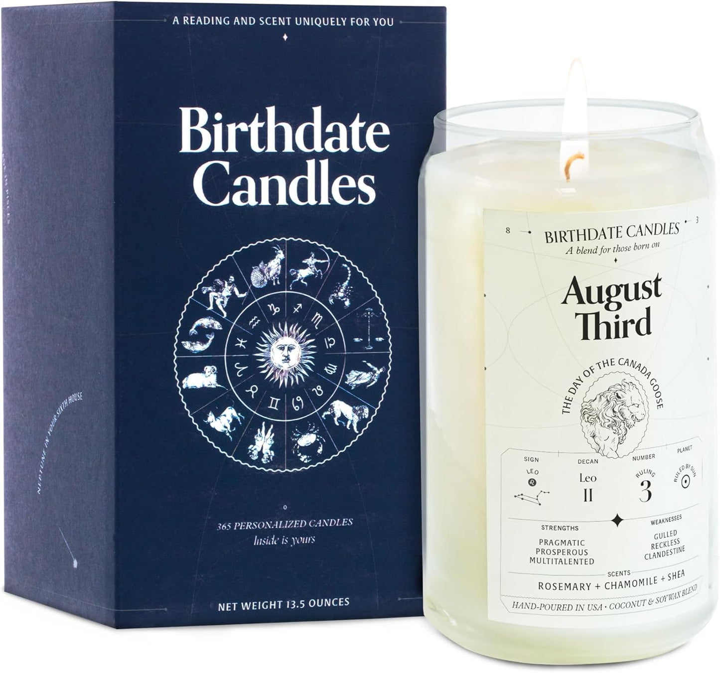 August 3 Birthdate Candles - Leo Zodiac Scented Gift