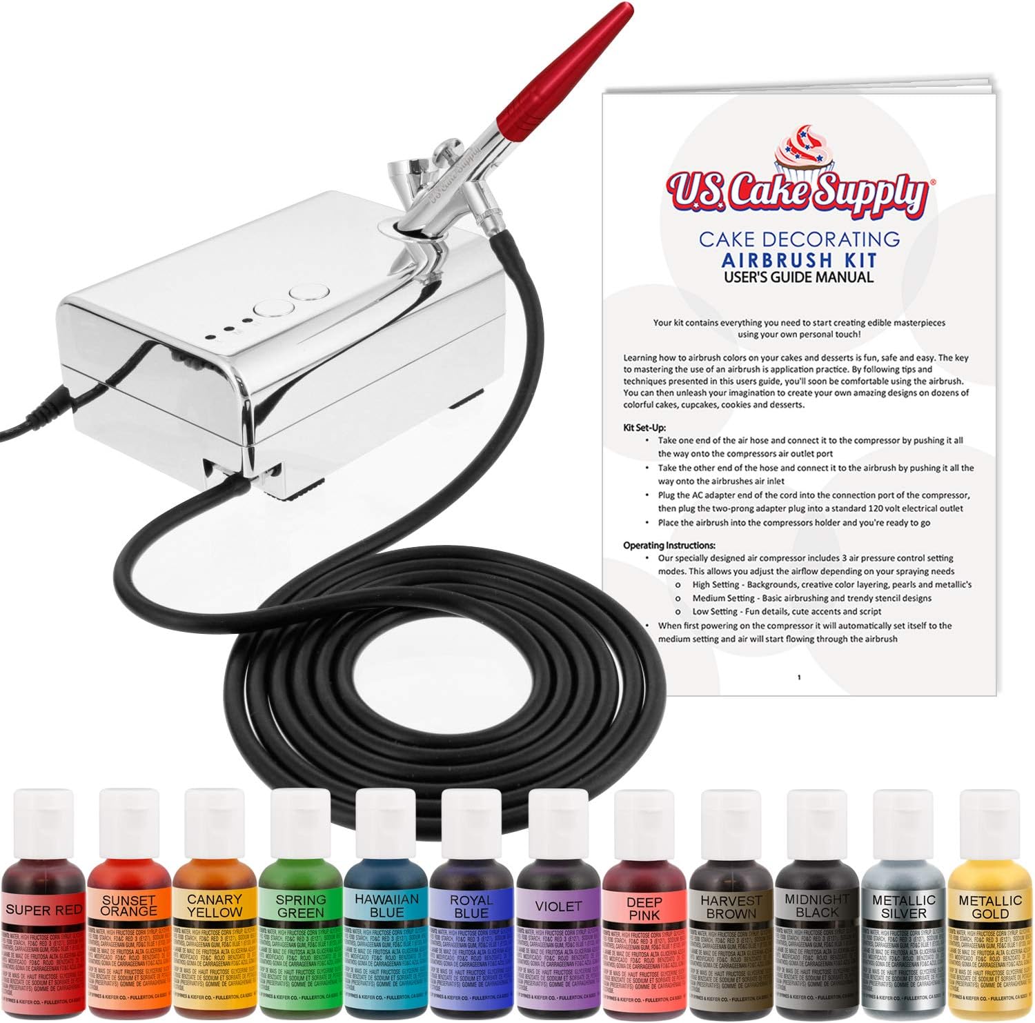 Complete Cake Airbrush Decorating Kit for Vibrant Creations