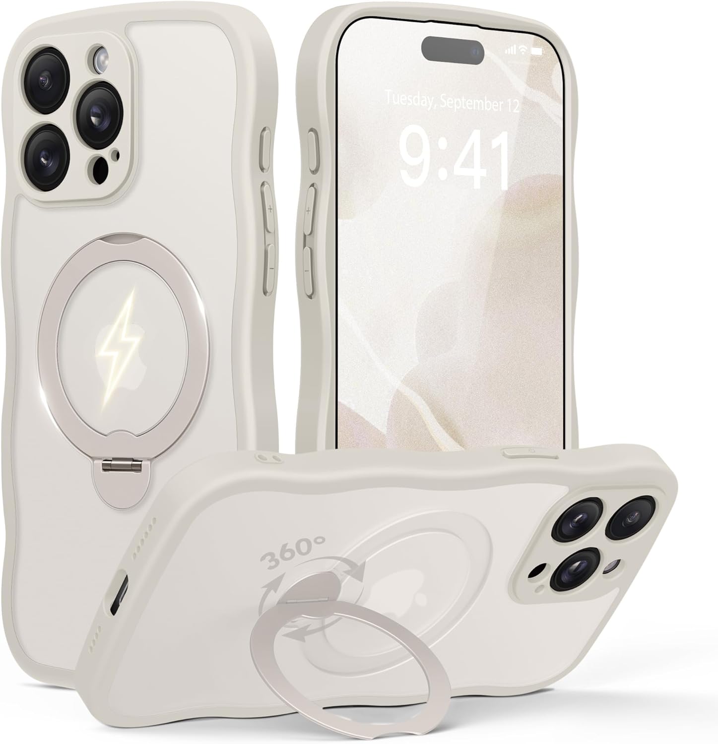 GolbinBox iPhone 15 Pro Case with 360 Magnetic Stand & Style