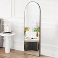 Arched Full Length Black Mirror 59.2x15.8 in - Slim Frame Full Body