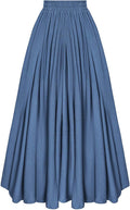 Scarlet Darkness Women Casual Maxi Skirt Flowy Bohemian Long Skirt at