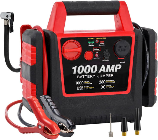 Portable 1000A Jump Starter & Air Compressor - Colvxkun
