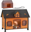 Outdoor Heated Dog House with Metal Frame - Insulated Kennel