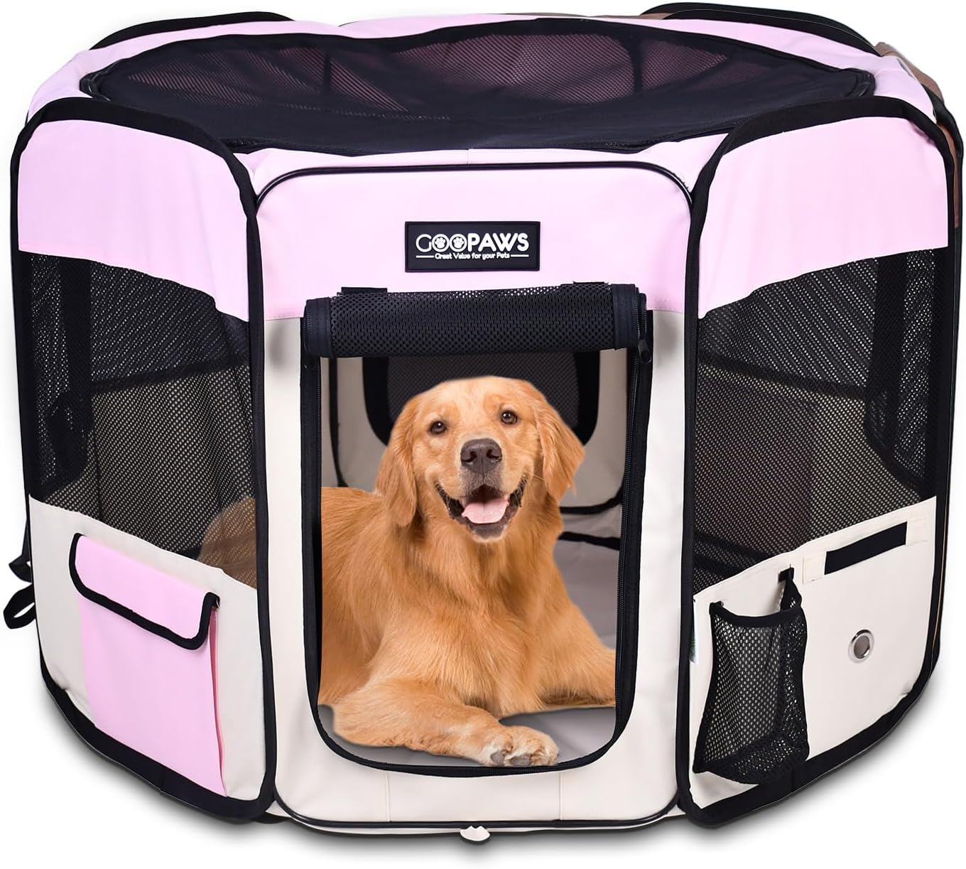 JESPET Portable Soft Dog Exercise Pen for Indoor and Outdoor Use