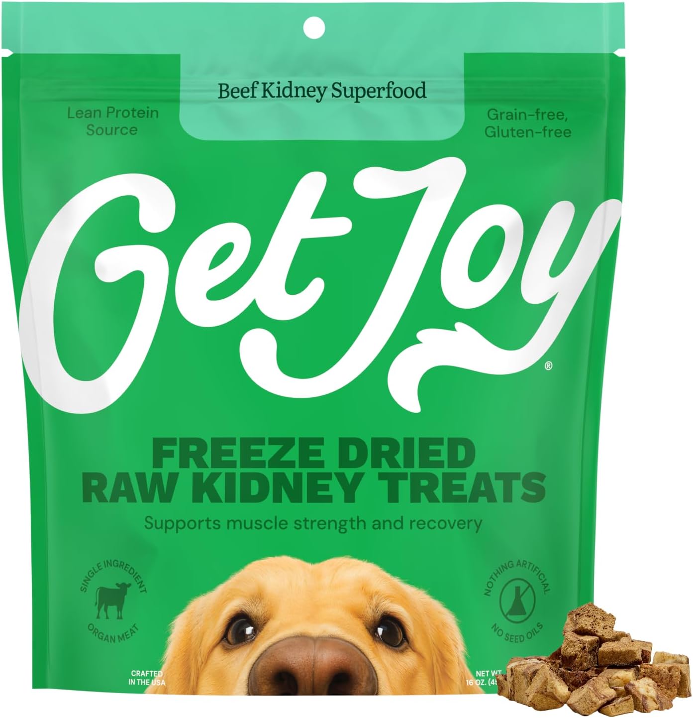 Get Joy Freeze Dried Beef Kidney Dog Treats for Healthy Pets