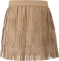 Noomelfish Suede Fringe Layered Ruffle Skirt (5-12 Years) - Twirl