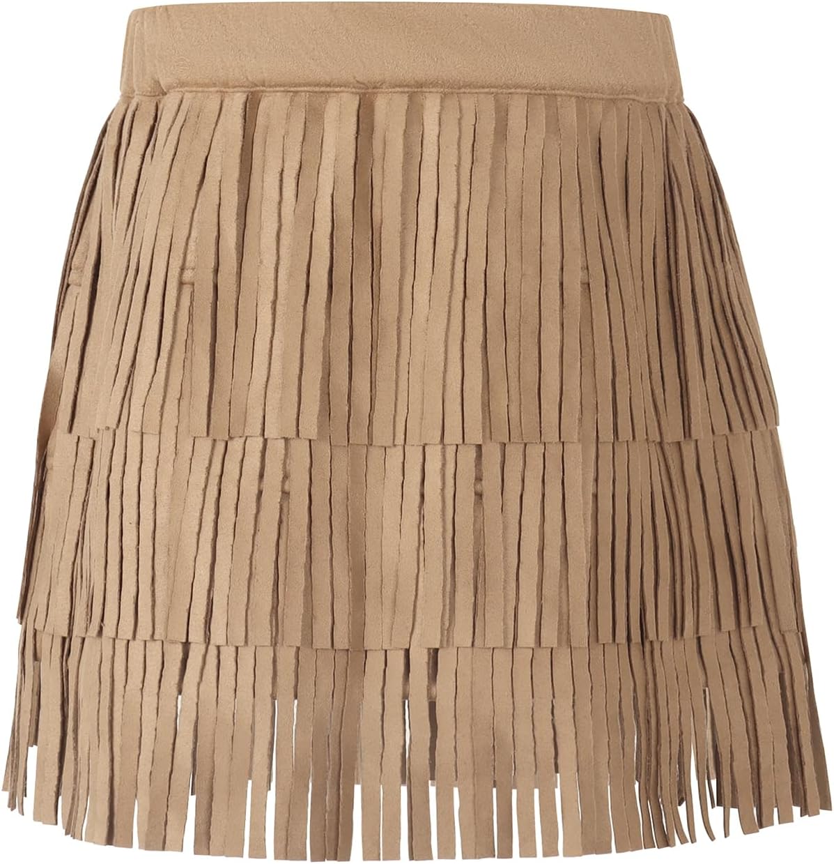 Noomelfish Girls Suede Fringe Skirt for Boho Style Fun