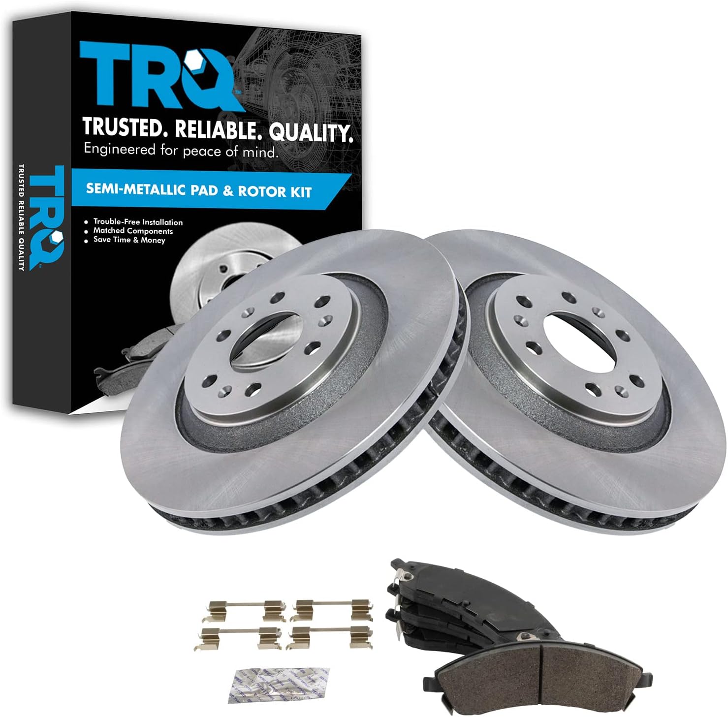 TRQ Front Brake Pad & Rotor Kit for 2004-2009 Cadillac SRX