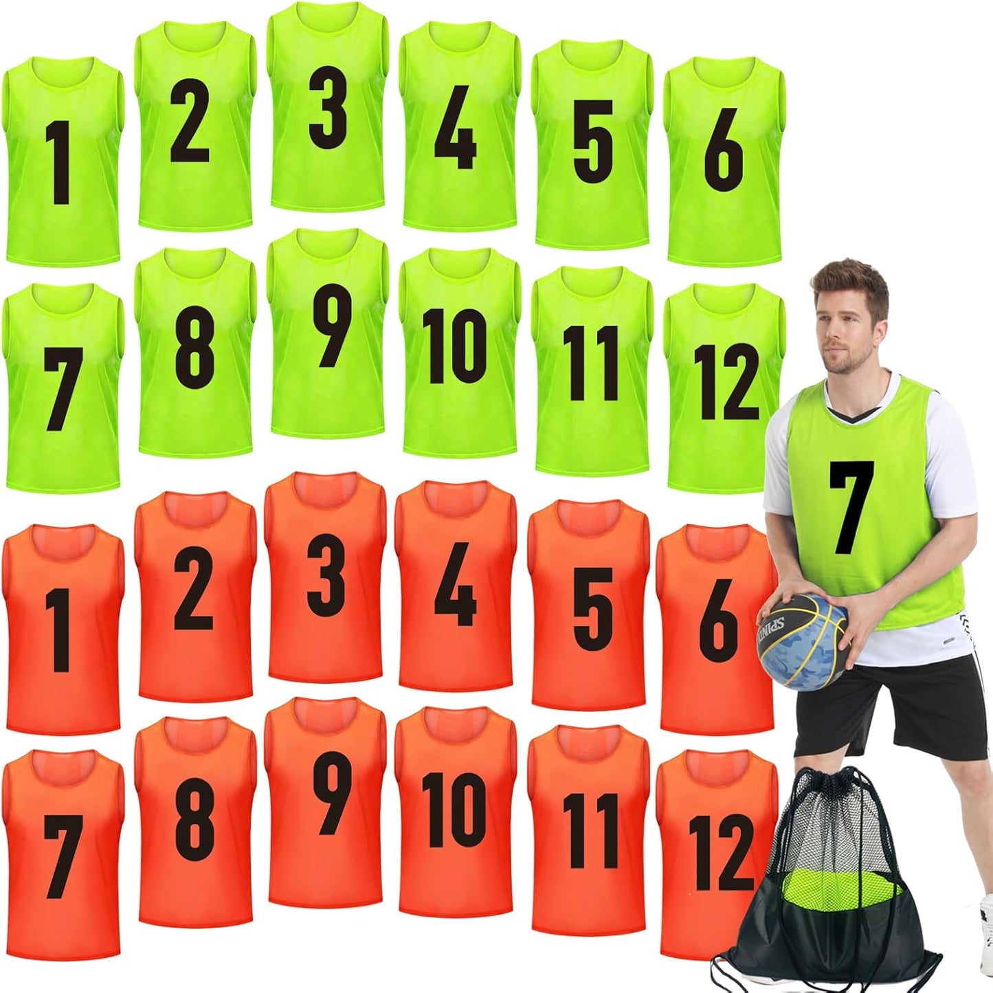 Soccer Pinnies Youth Practice Vests for Team Sports Training