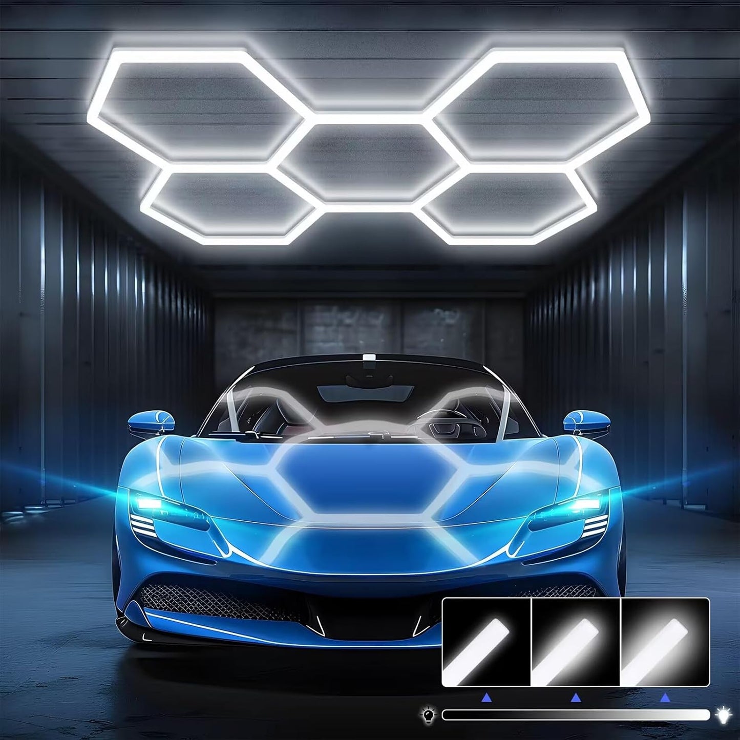 Hexagon Garage Lights - 192W LED, 6500K, 25650LM Brightness