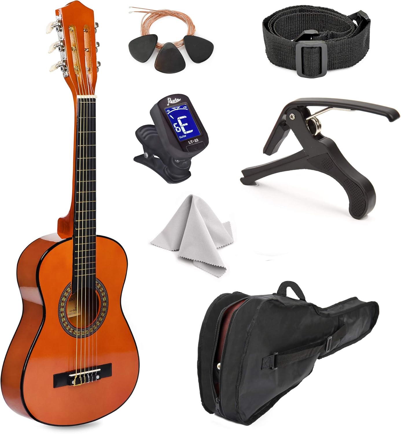 30 in Wood Guitar with Case and Accessories for Kids and Beginners