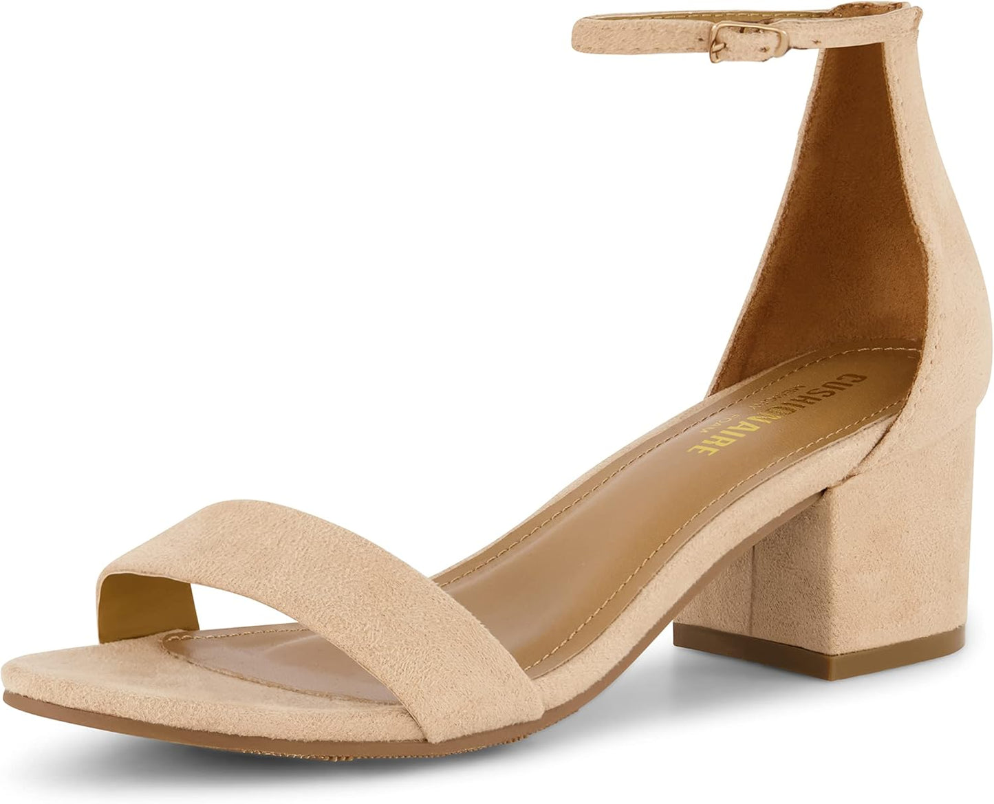 CUSHIONAIRE Alba Mid Block Heel Dress Shoes for Women Sandals