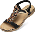 SHIBEVER Women's Dressy Flat T-Strap Sandals for Summer Comfort