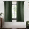 Black Out Bohemian Curtains 63 in - Dark Olive Green Blackout Panels