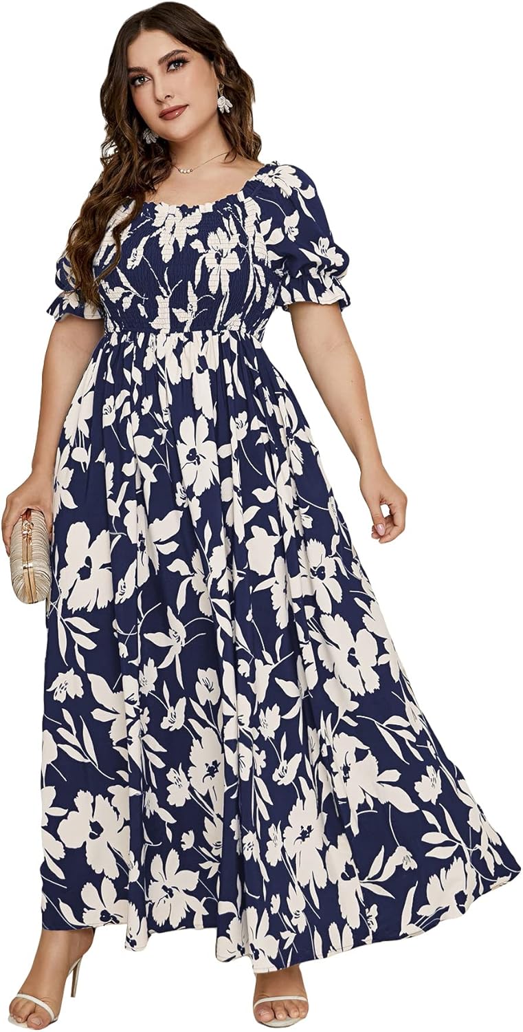 Plus Size Boho Floral Maxi Dress for Women - Stylish and Comfy