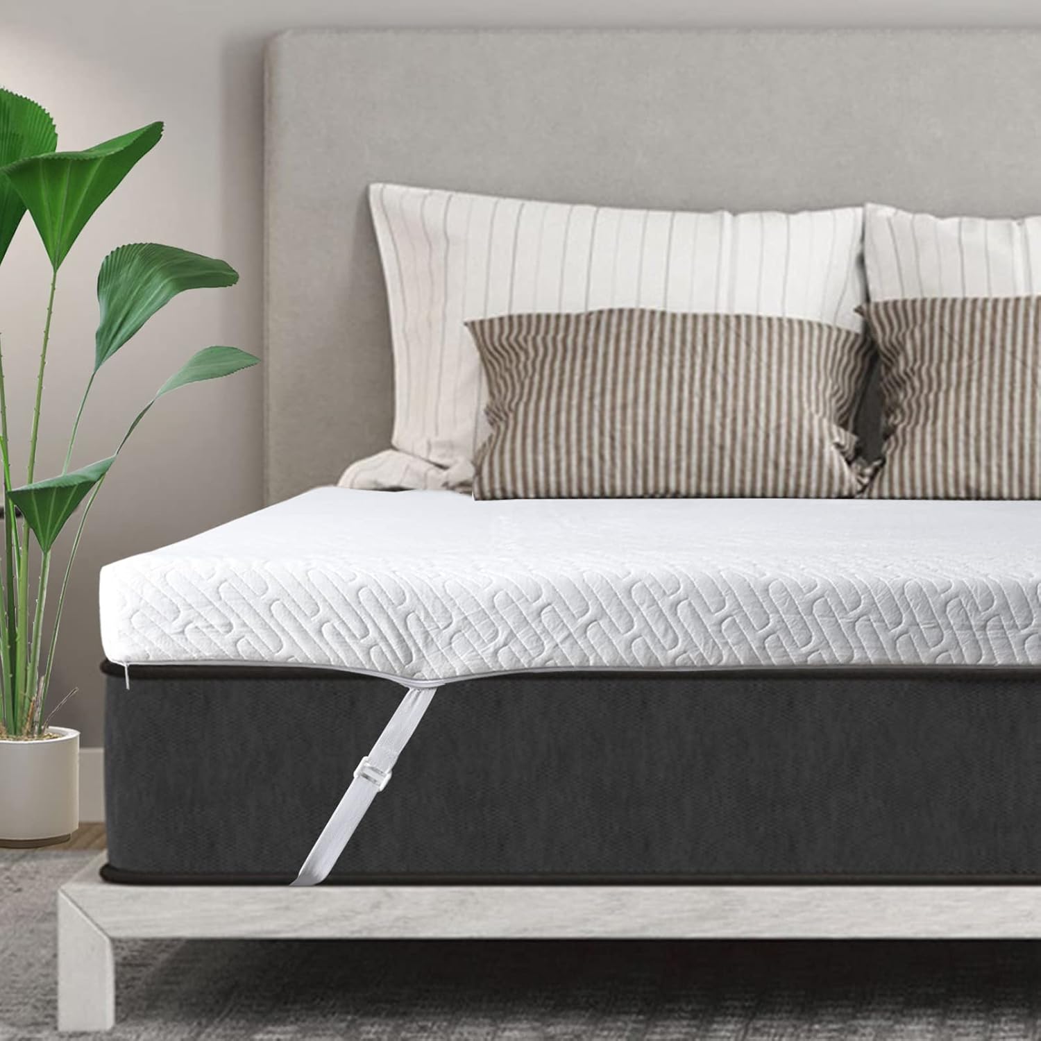 VALUXE 3 Inch Gel Memory Foam Mattress Topper for Comfort