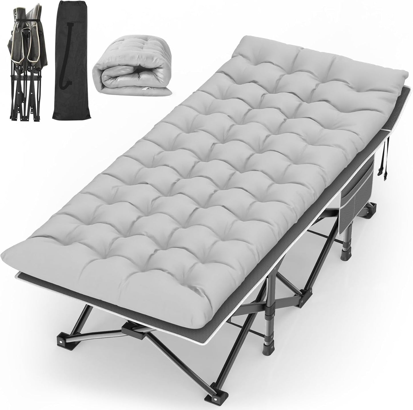 Suteck XXL Folding Camping Cot for Adults - Heavy Duty Comfort