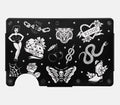 Ridge Wallet for Men Slim RFID Front Pocket Wallet - Tattoo B&W