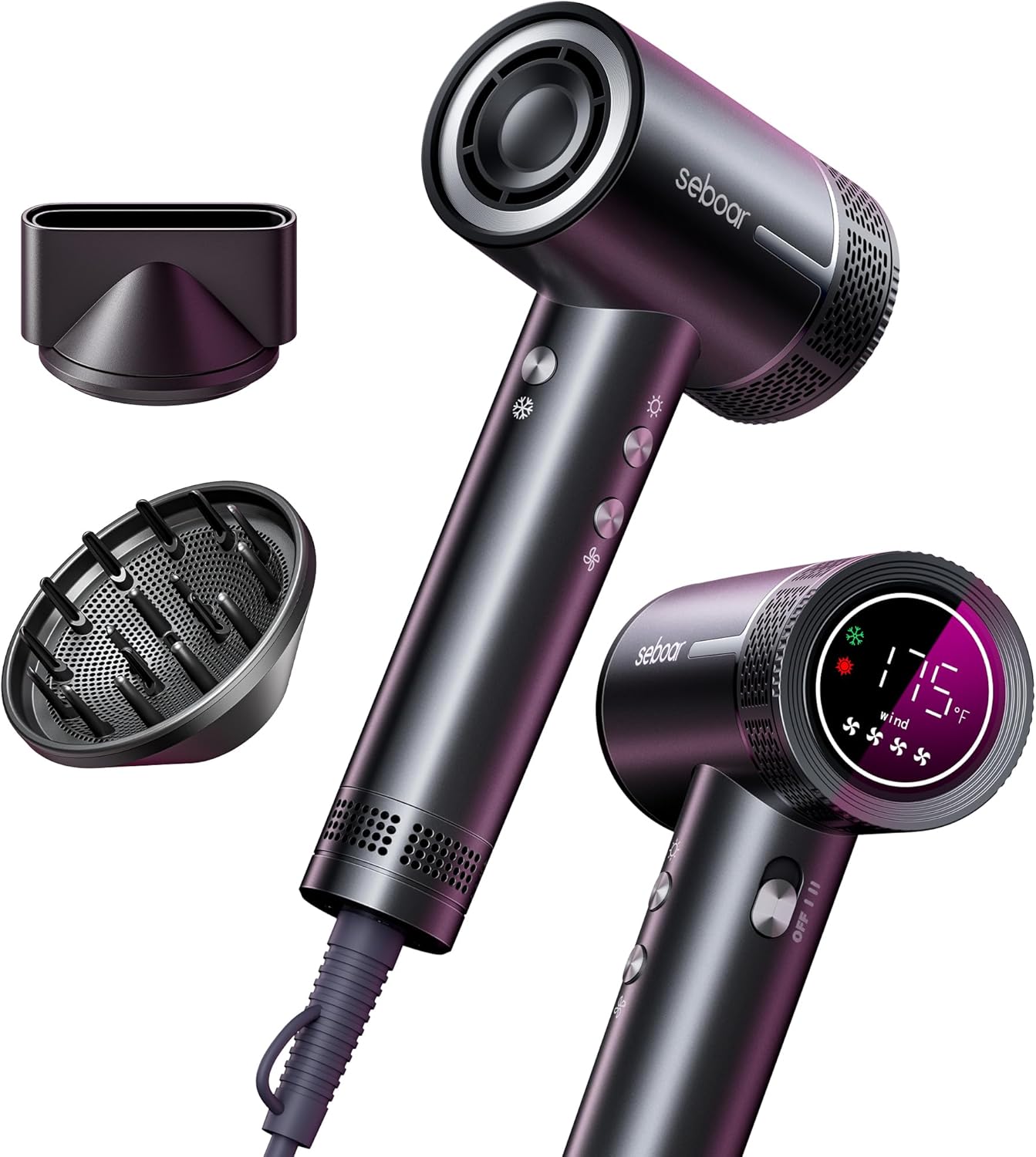 High-Speed Ionic Hair Dryer with Diffuser for Quick Styling