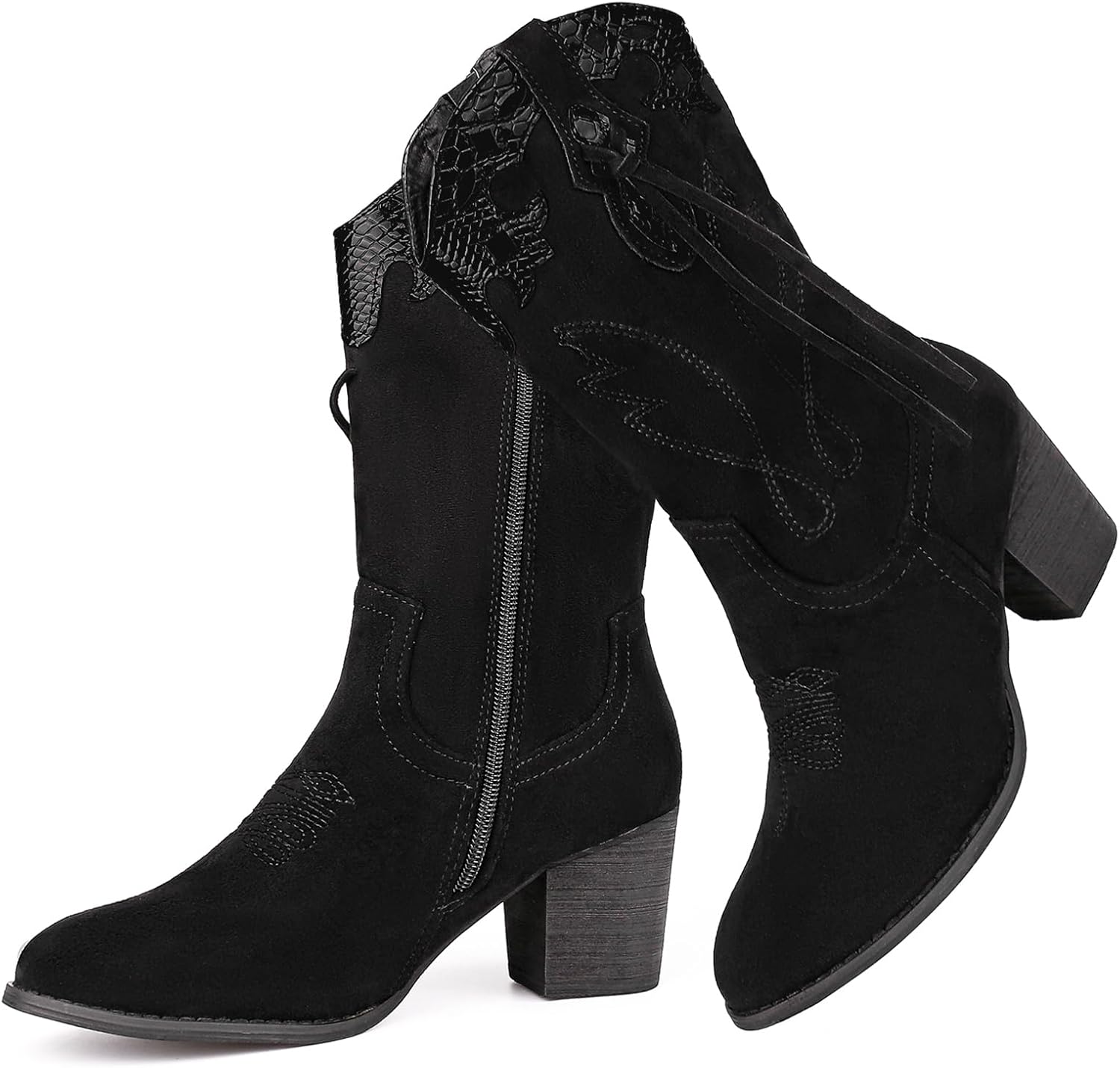 Stylish SHIBEVER Cowboy Cowgirl Boots for Women with Zipper
