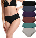 Women's Bamboo Bikini Panties 6-Pack - Moisture-Wicking Seamless