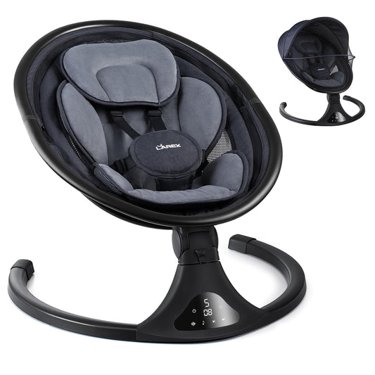 Remote Control Electric Baby Swing - 5 Speeds, 5-Point Harness