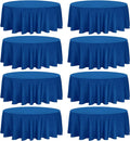 8 Pack Premium Round Tablecloth 90 in Round Table Covers - Durable