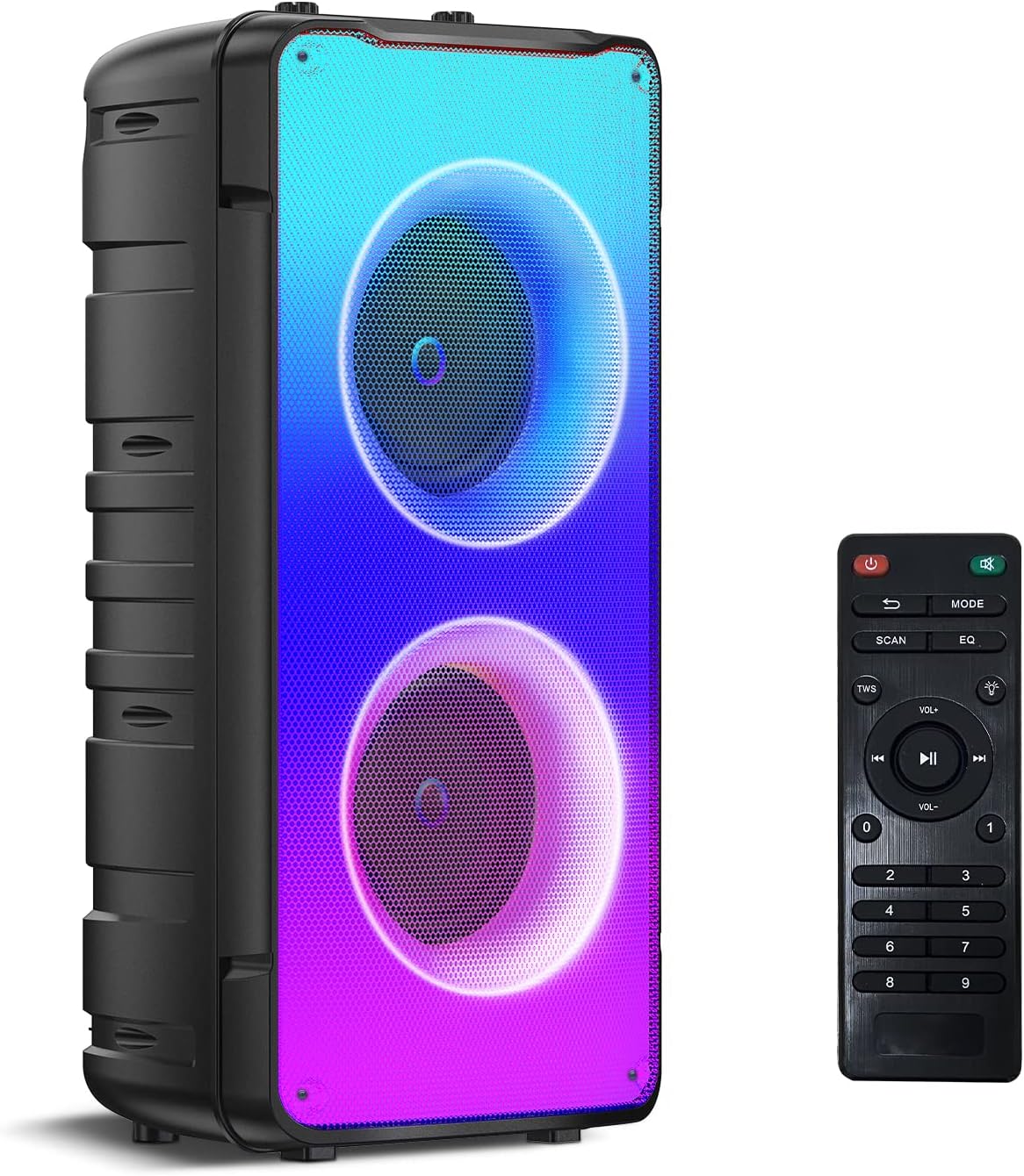 60W Portable Bluetooth Speaker - Rich Bass, Colorful Light, TWS Pairing