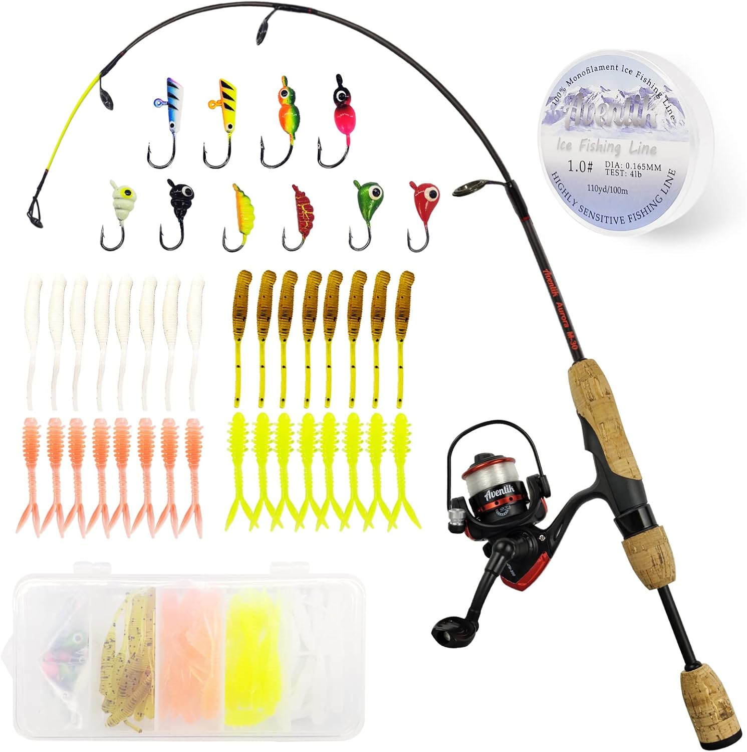 Aventik Ultralight Ice Fishing Combo Fast Action for Multi-Species